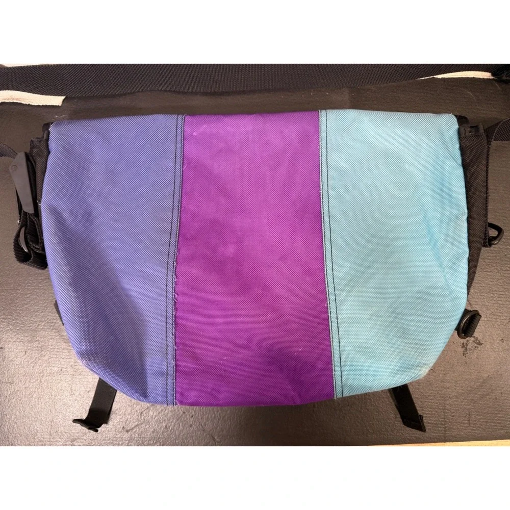 Timbuk2 Messenger Bag L Purple Teal Lavender Cordura Y2K Vintage Retro